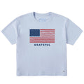 Women's Grateful USA Flag Short Sleeve Crusher Boxy Tee product image 1