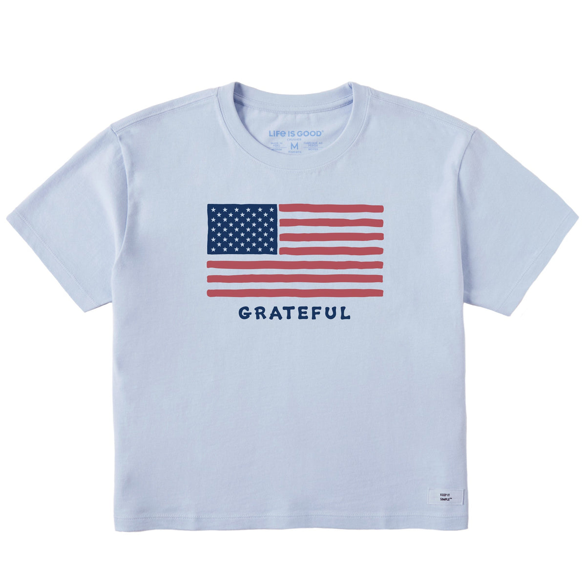 Women's Grateful USA Flag Short Sleeve Crusher Boxy Tee product image 1