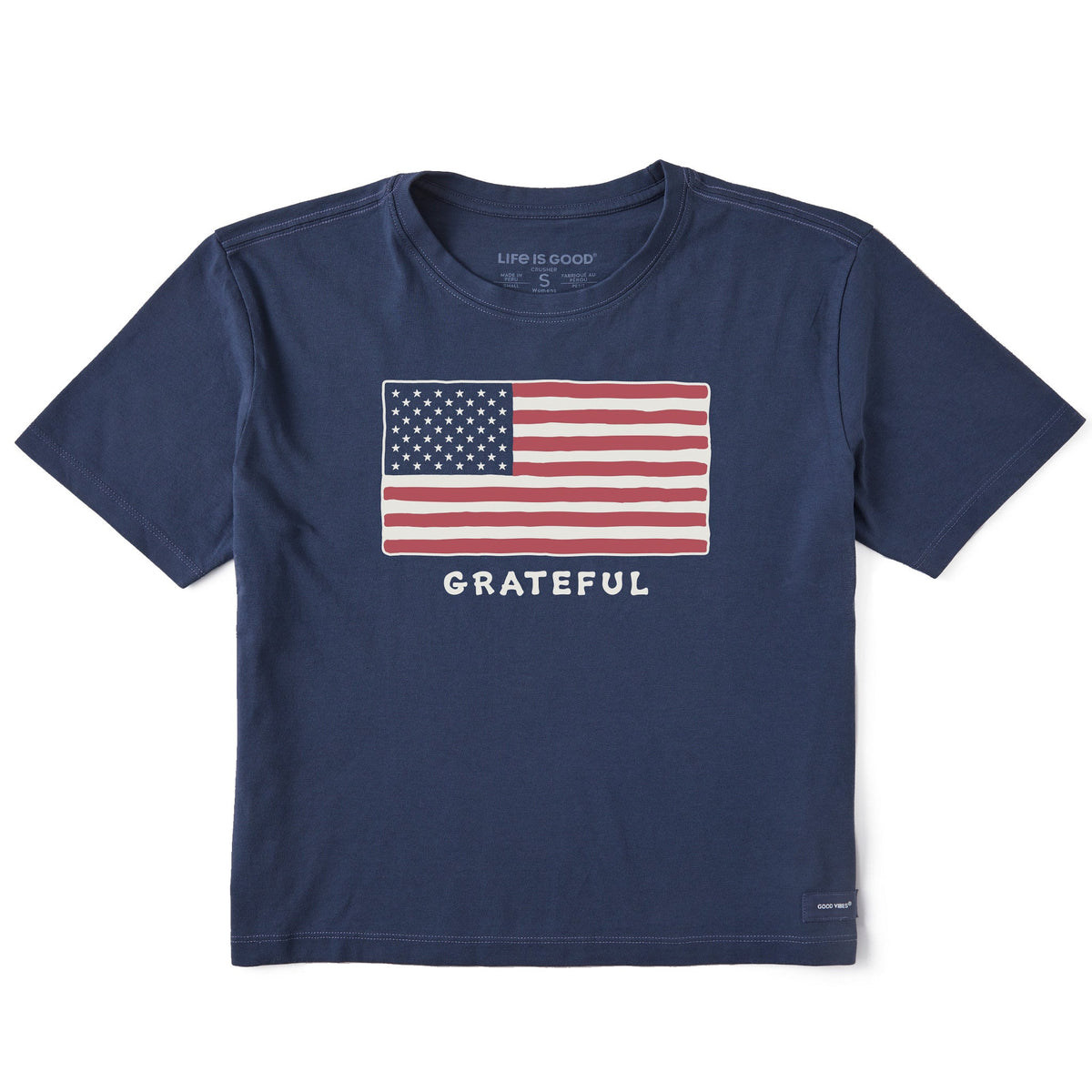 Women's Grateful USA Flag Short Sleeve Crusher Boxy Tee product image 3