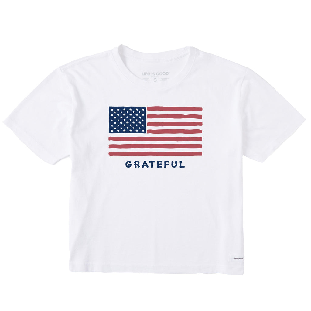 Women's Grateful USA Flag Short Sleeve Crusher Boxy Tee product image 5