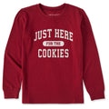 Kids Just Here for the Cookies Long Sleeve Crusher Tee product image 1
