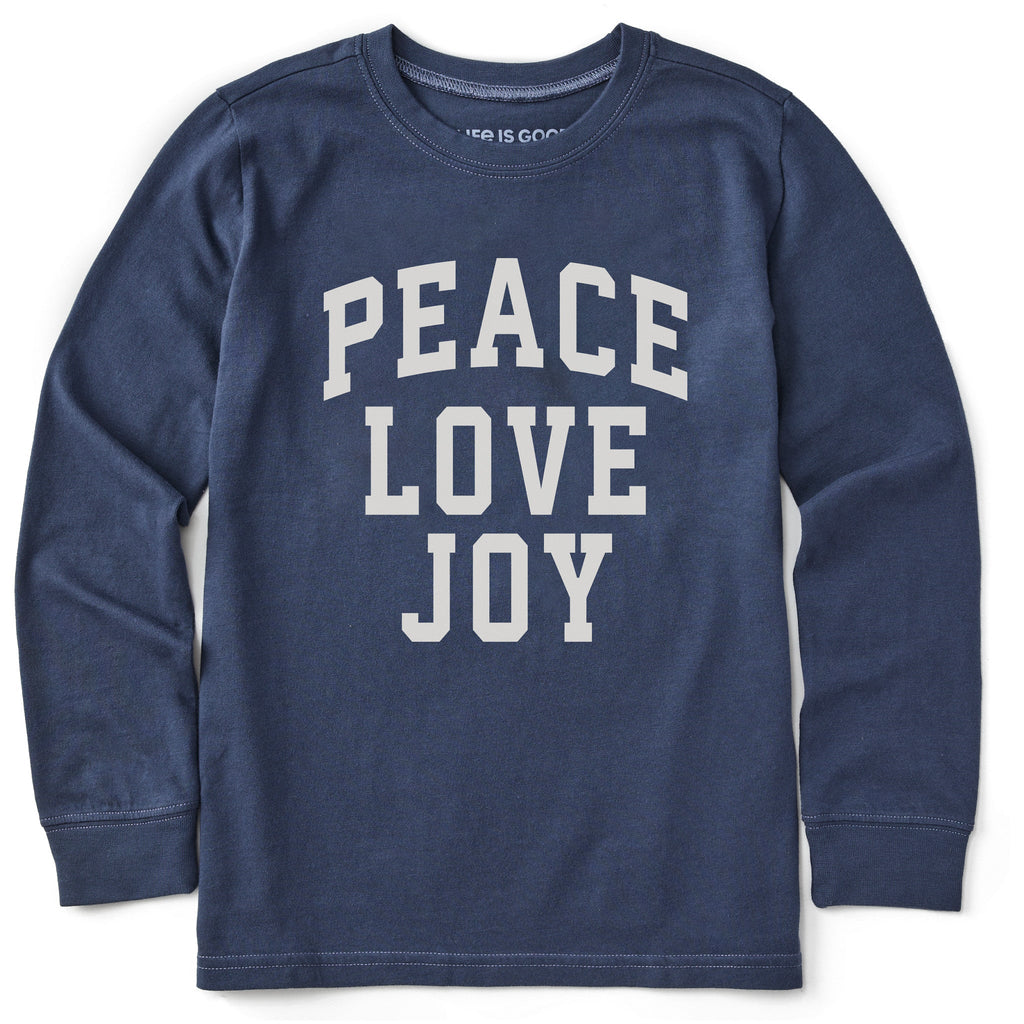 Kids Peace Love Joy Arch Long Sleeve Crusher Tee product image 1