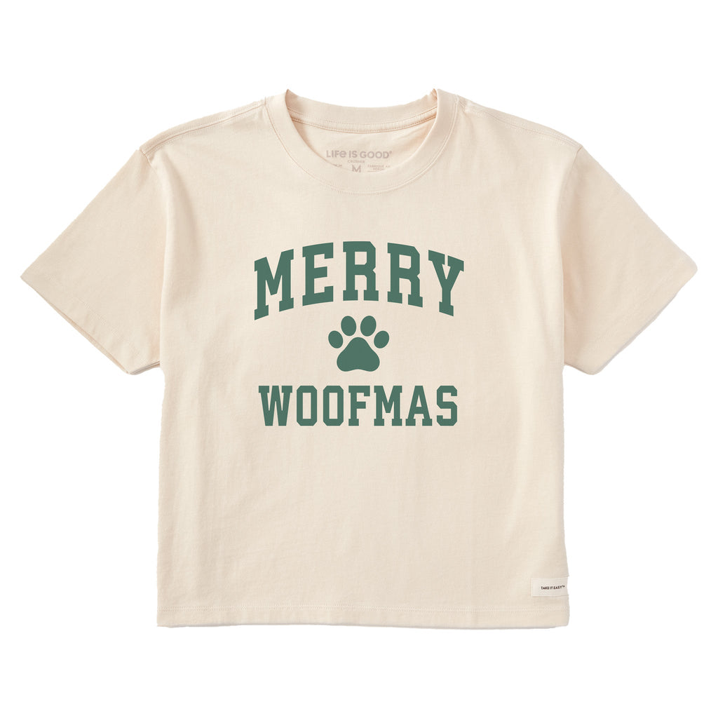 Women's Merry Woofmas Arch Short Sleeve Crusher Boxy Tee product image 1