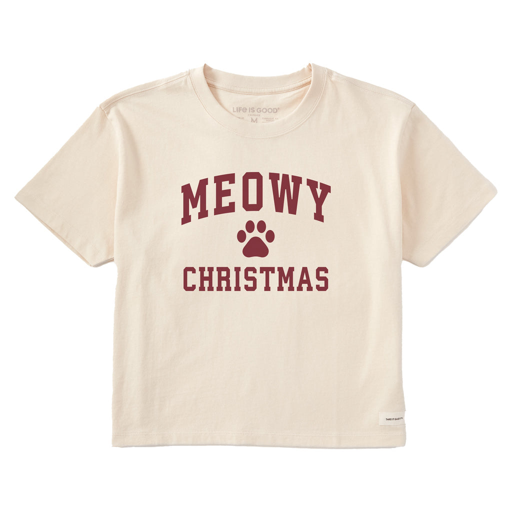 Women's Meowy Christmas Arch Short Sleeve Crusher Boxy Tee product image 1