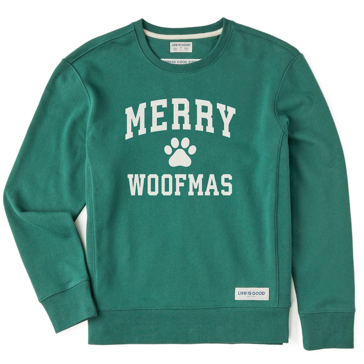 Women's Merry Woofmas Arch Simply True Fleece Crew