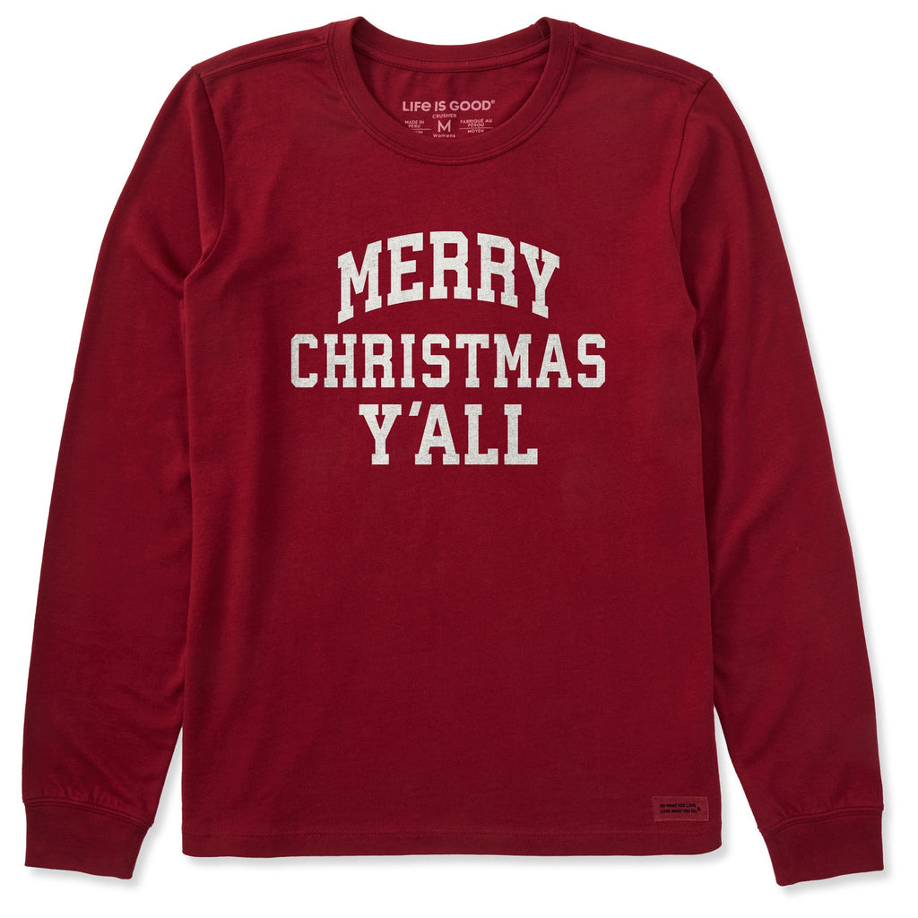 Women's Merry Christmas Yall Arch Long Sleeve Crusher Tee product image 1
