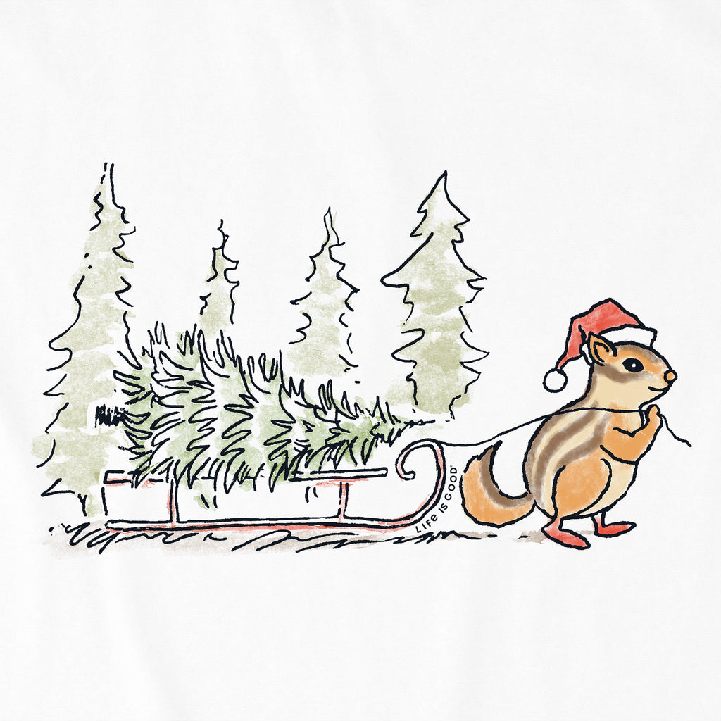 Kids Chipmunk Sled Short Sleeve Crusher Tee