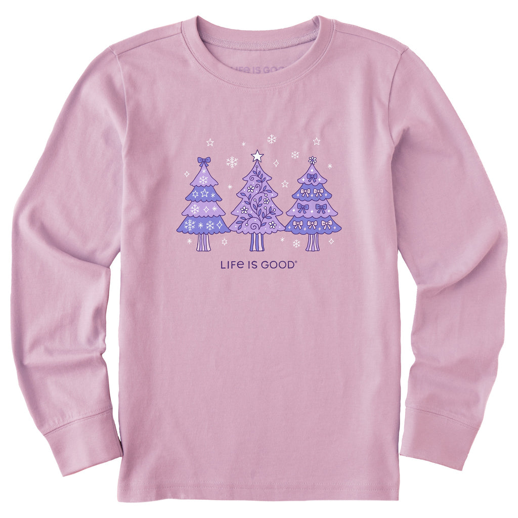 Kids Three Doodle Christmas Trees Long Sleeve Crusher Tee product image 1