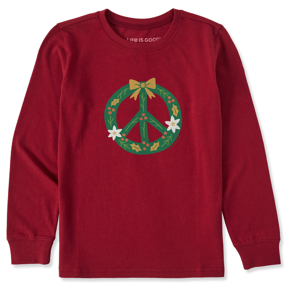 Kids Peace Wreath Long Sleeve Crusher Tee product image 1