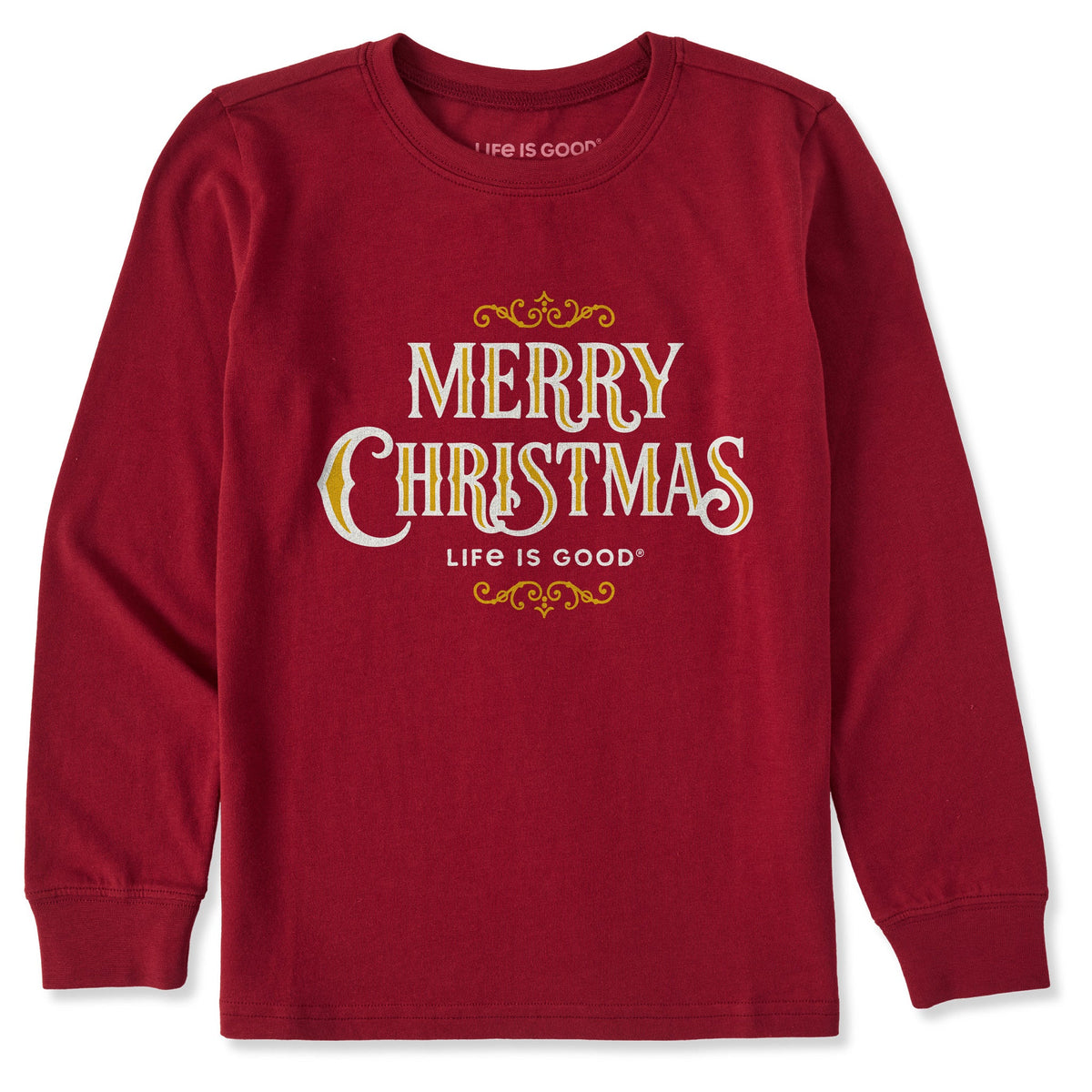 Kids Merry Christmas Decorative Long Sleeve Crusher Tee product image 1