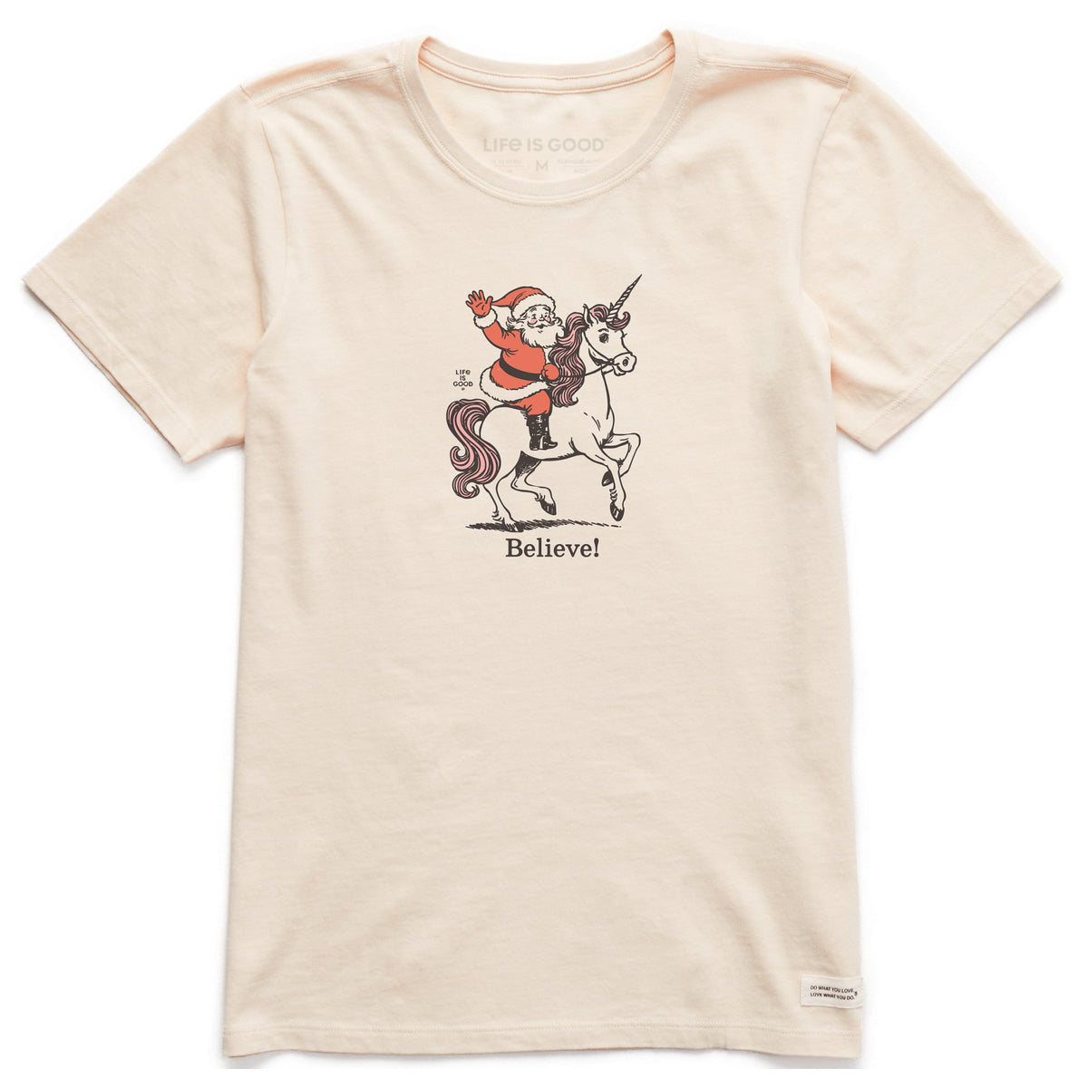 Women's Believe Santa Unicorn Short Sleeve Crusher Tee product image 1
