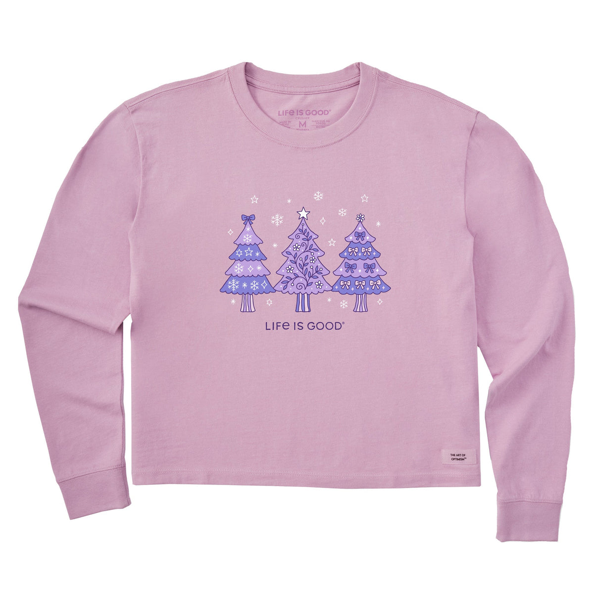 Women's Three Doodle Christmas Trees Long Sleeve Crusher product image 1