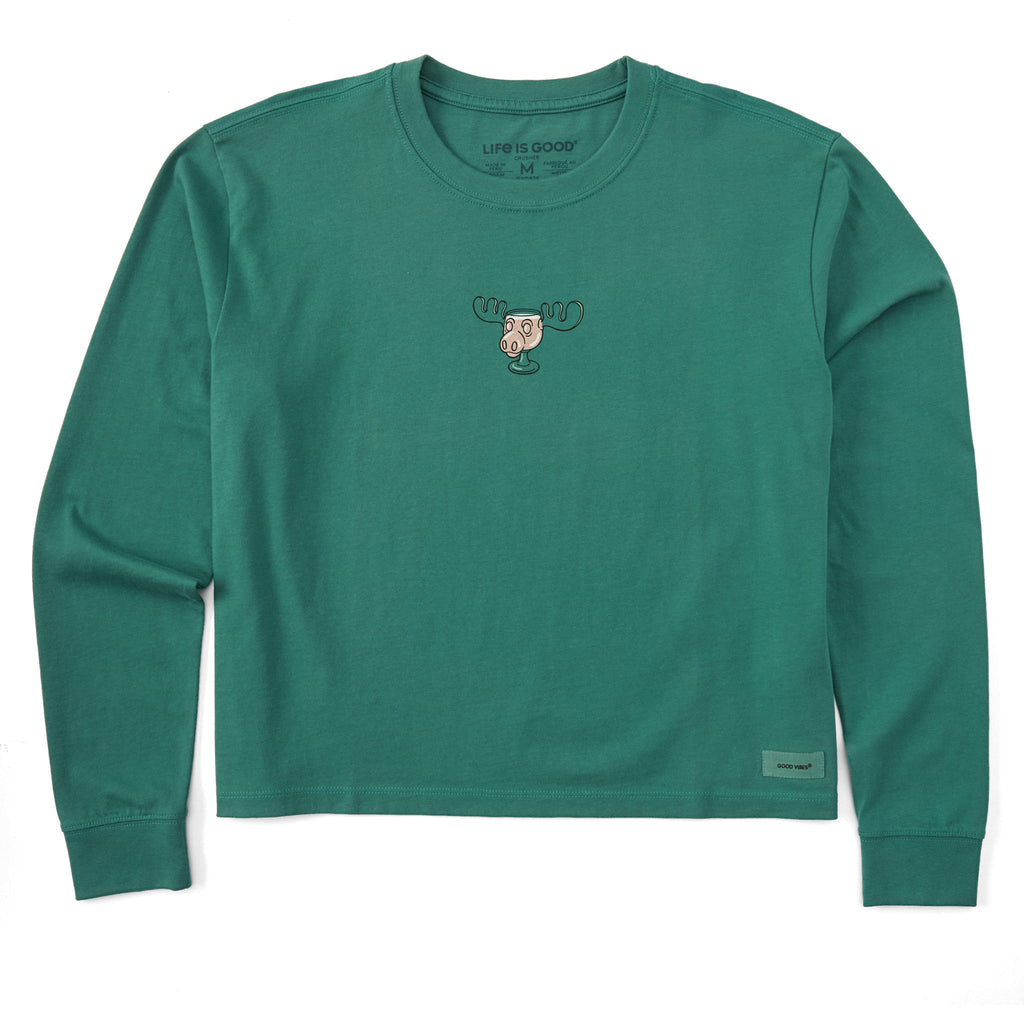 Women's Moose Cup Long Sleeve Crusher Boxy Tee