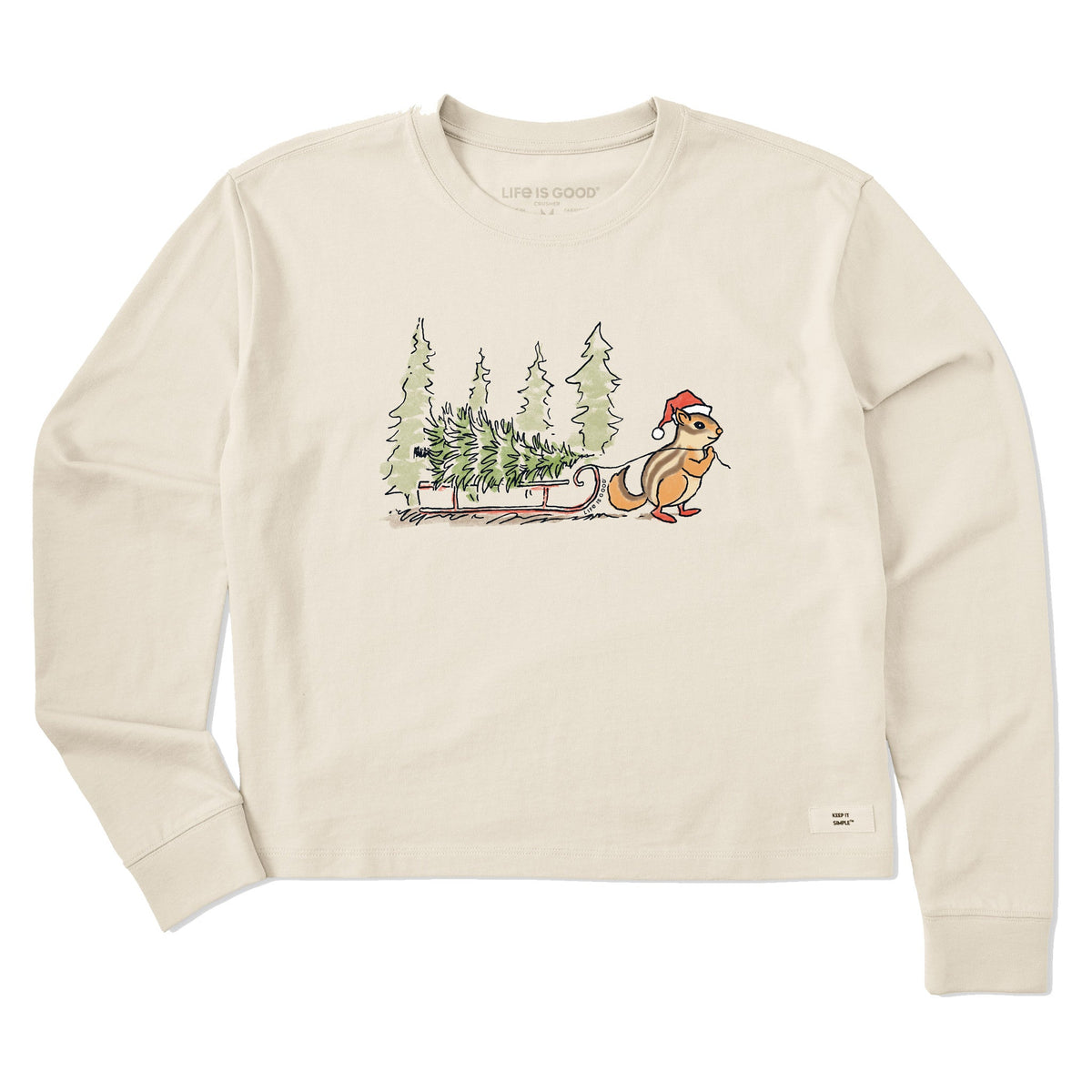 Women's Chipmunk Sled Long Sleeve Crusher Boxy Tee