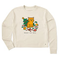 Women's Wreck the Halls Cat Long Sleeve Crusher Boxy Tee product image 1