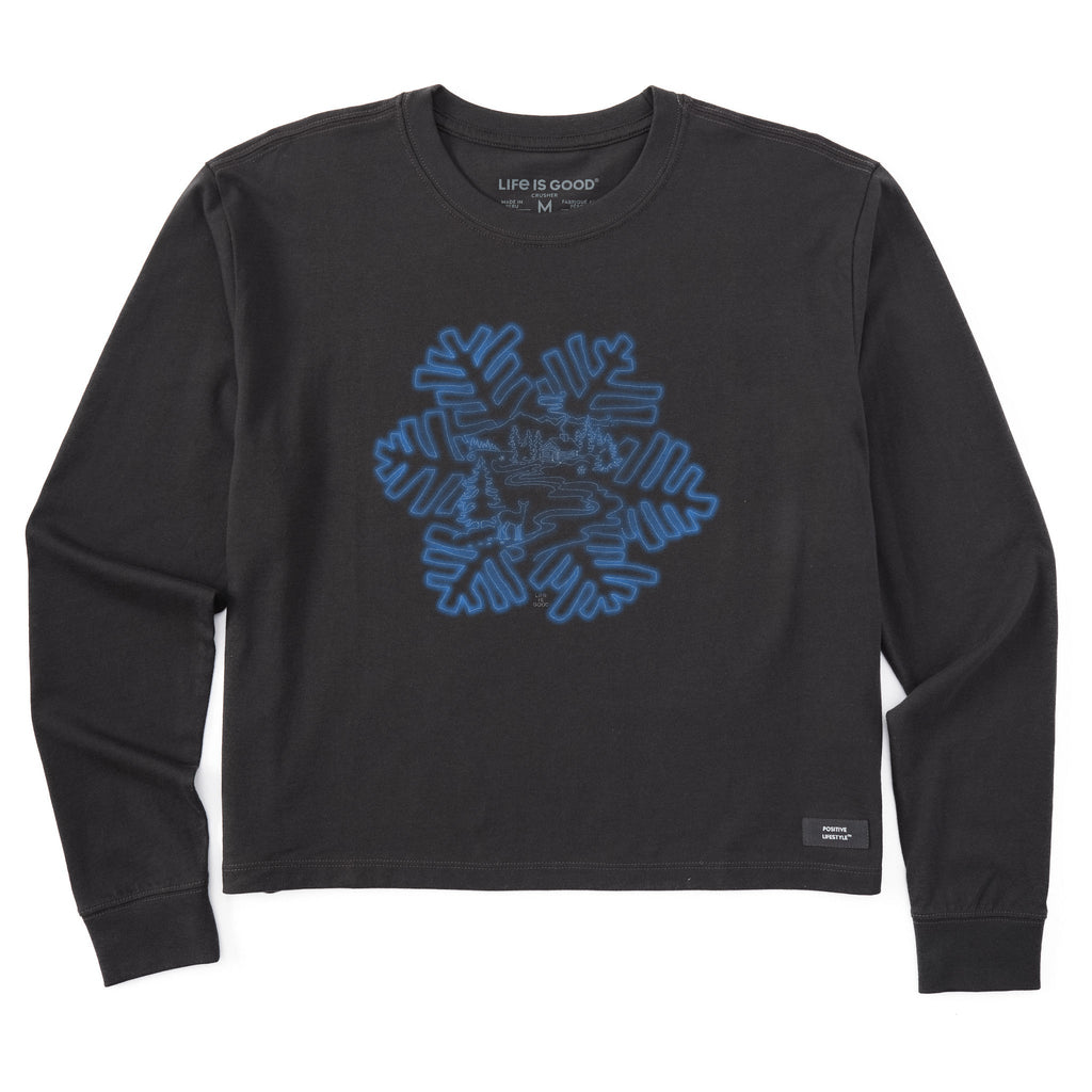 Women's Snowflake Cabin Long Sleeve Crusher Boxy Tee product image 1