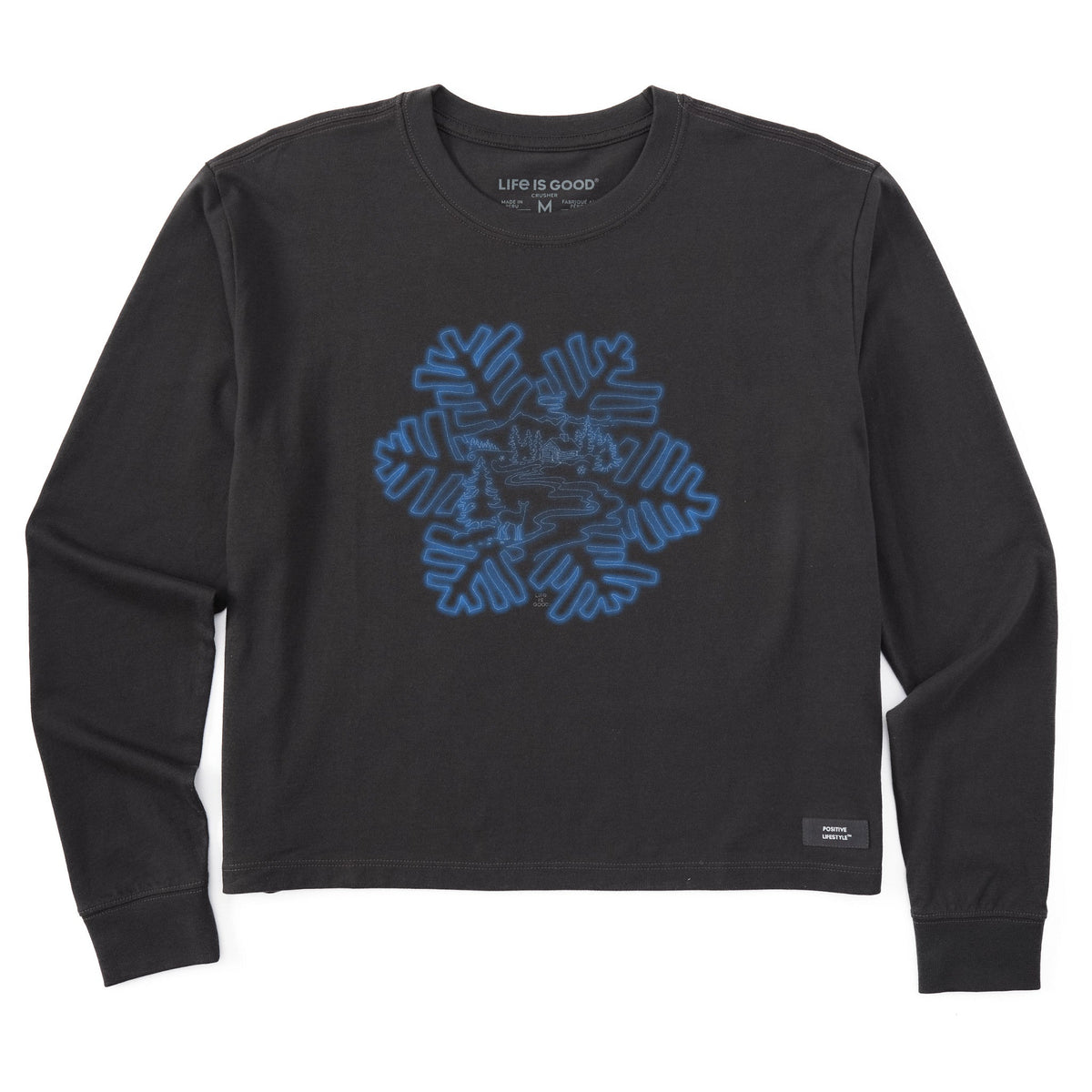 Women's Snowflake Cabin Long Sleeve Crusher Boxy Tee product image 1