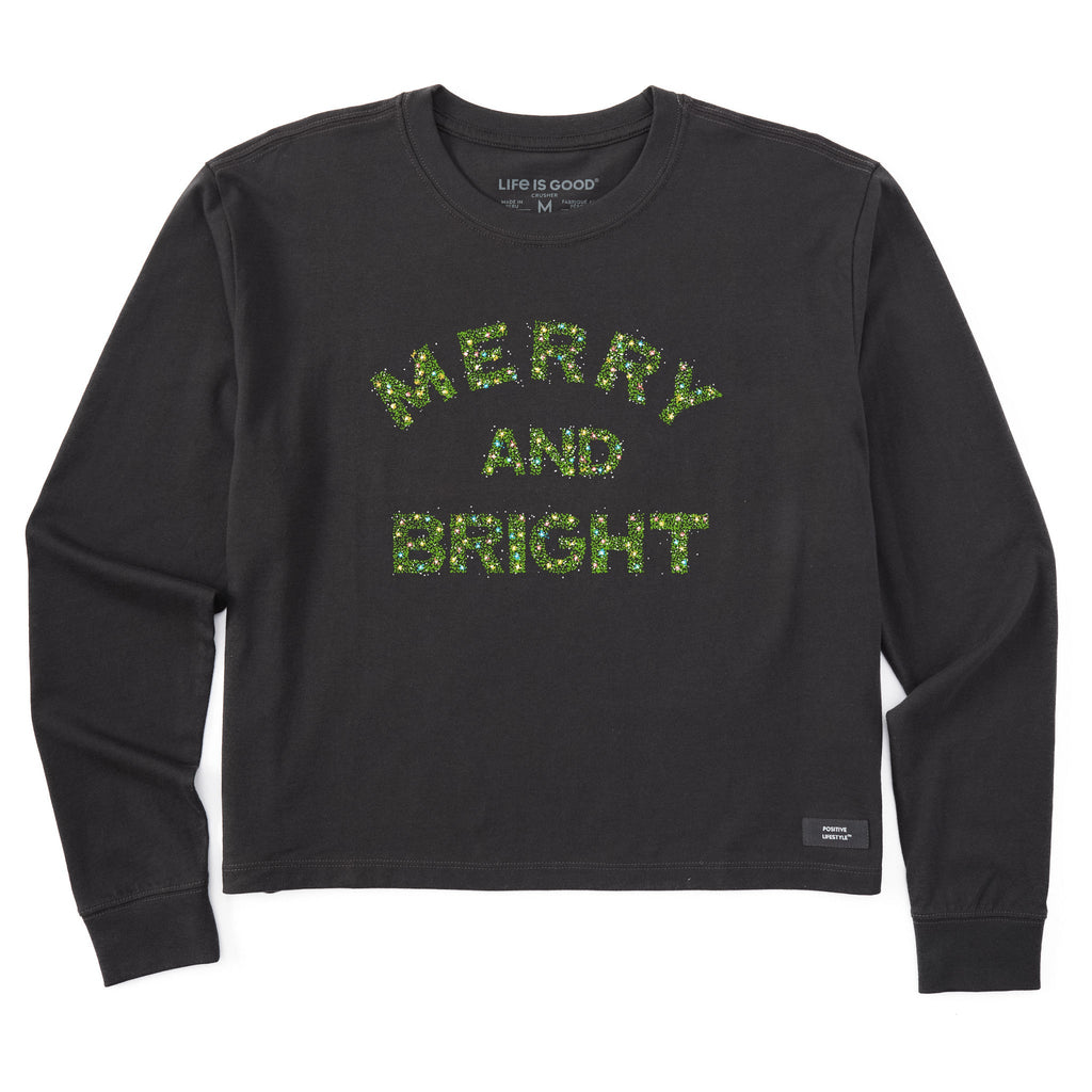 Women's Merry and Bright Sparkle Long Sleeve Crusher Boxy product image 1