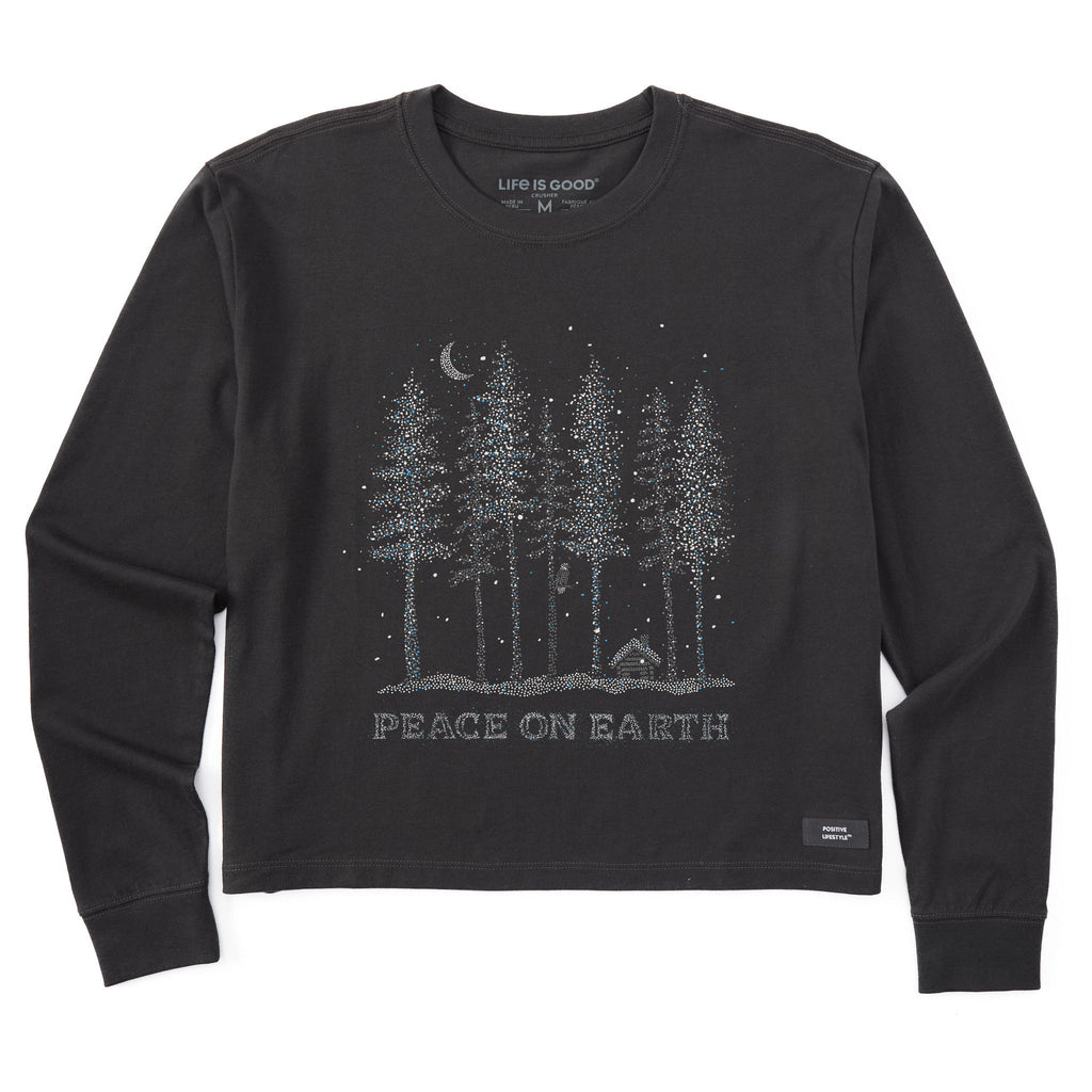 Women's Peace on Earth Trees Sparkle Long Sleeve Crusher product image 1