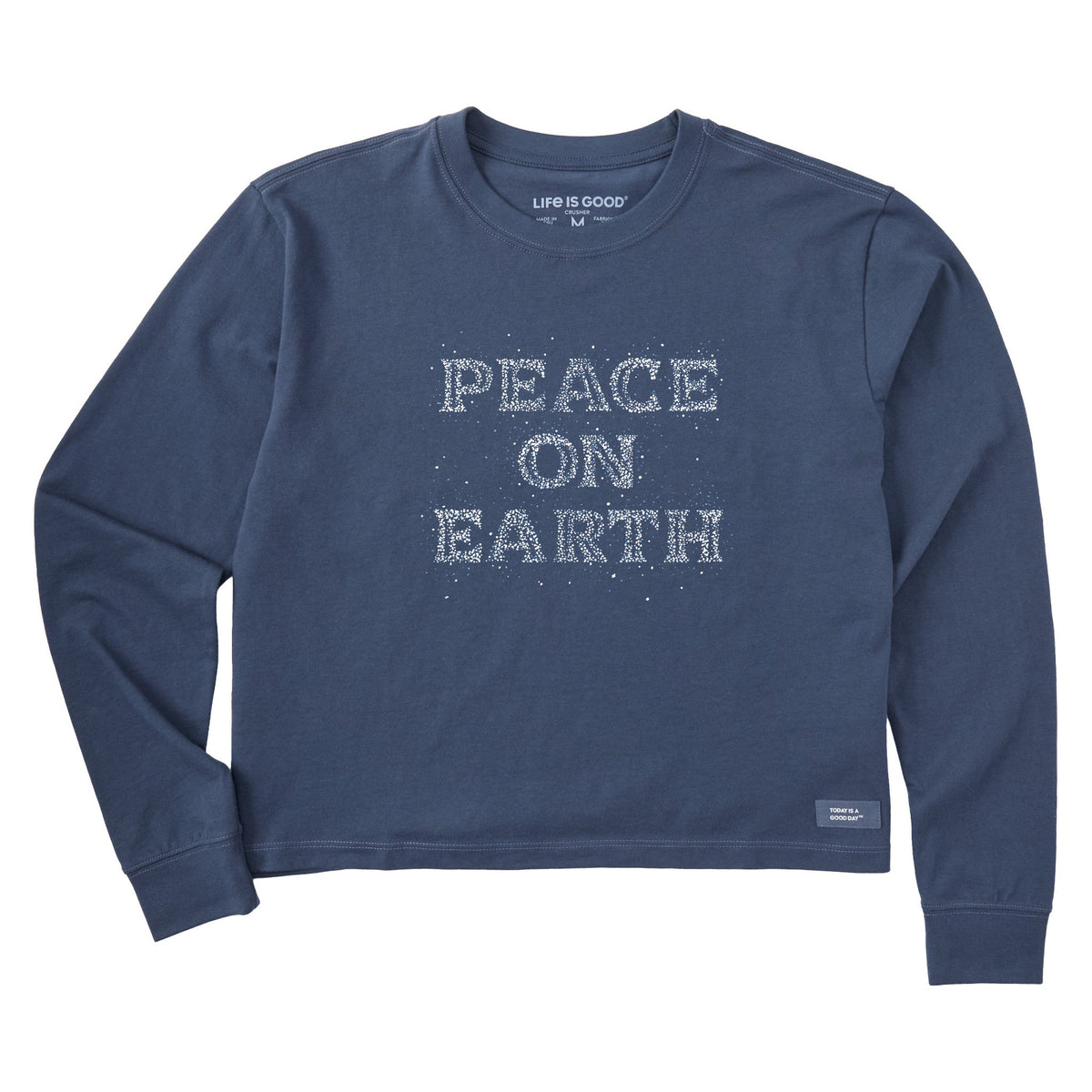 Women's Peace on Earth Sparkle Long Sleeve Crusher Boxy Tee product image 1