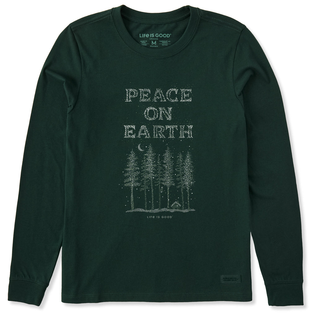 Women's Peace on Earth Tall Sparkle Long Sleeve Crusher Tee product image 1
