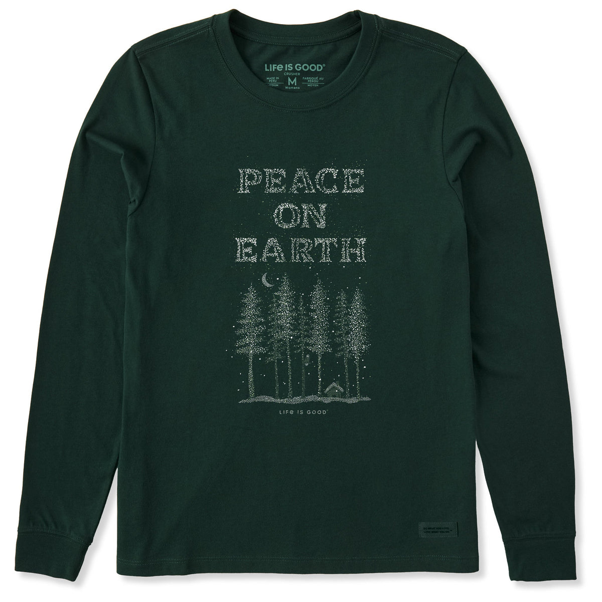 Women's Peace on Earth Tall Sparkle Long Sleeve Crusher Tee product image 1