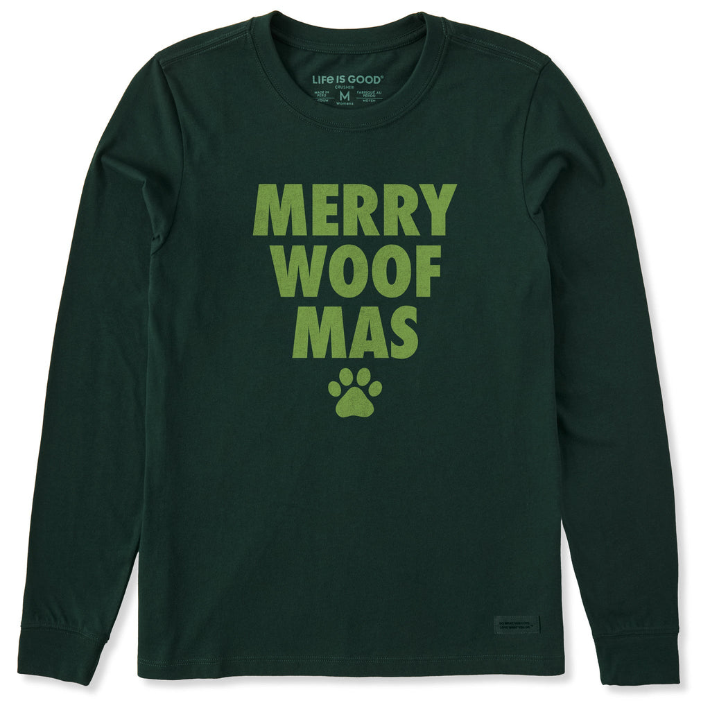 Women's Merry Woofmas Stack Long Sleeve Crusher Tee product image 1