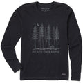 Women's Peace on Earth Trees Sparkle Long Sleeve Crusher Tee product image 1