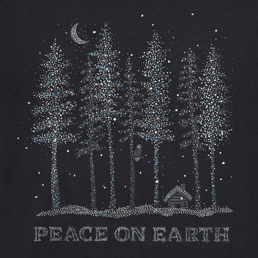 Women's Peace on Earth Trees Sparkle Long Sleeve Crusher Tee product image 2