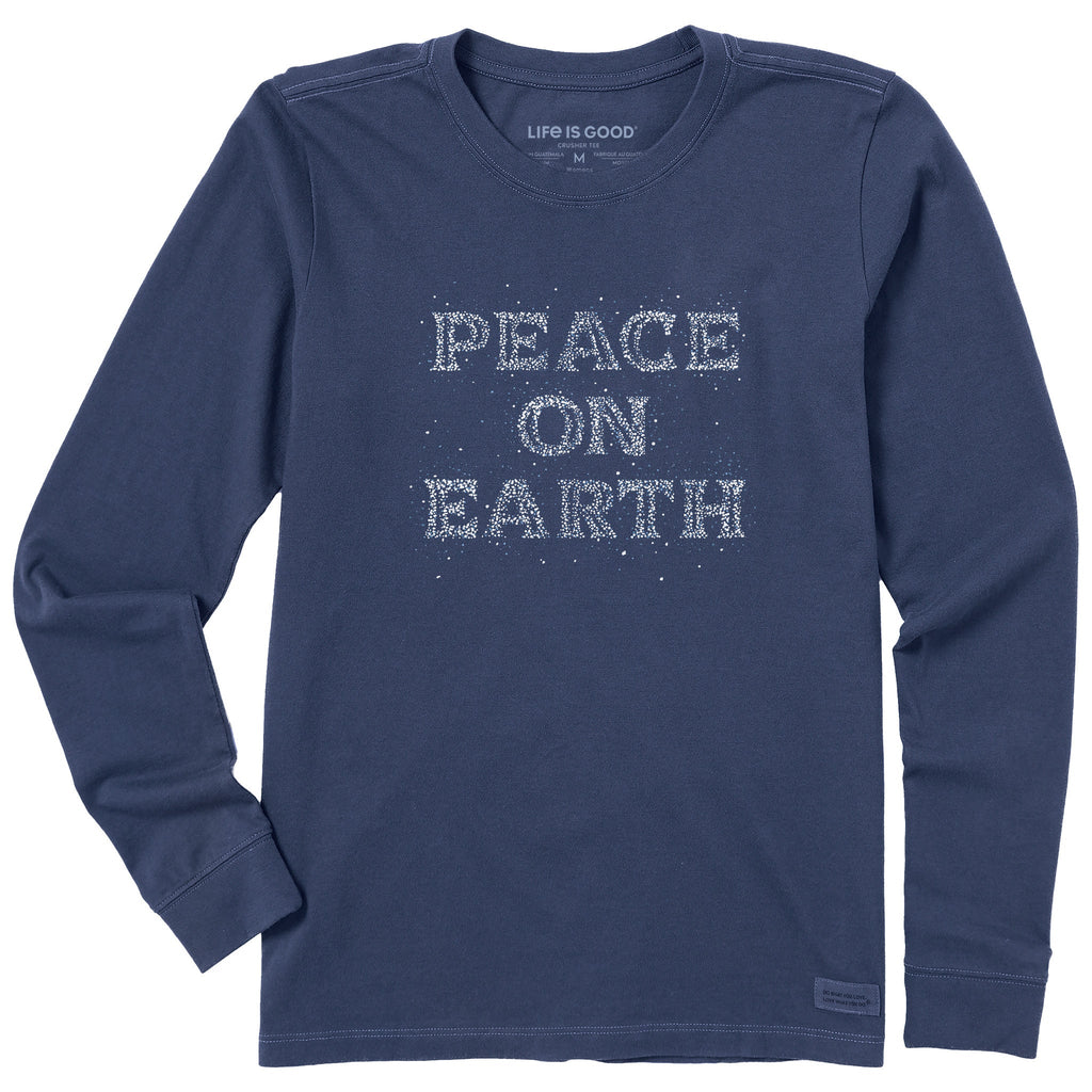 Women's Peace on Earth Sparkle Long Sleeve Crusher Tee product image 1