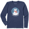 Women's Snowman Cat Long Sleeve Crusher Tee product image 1