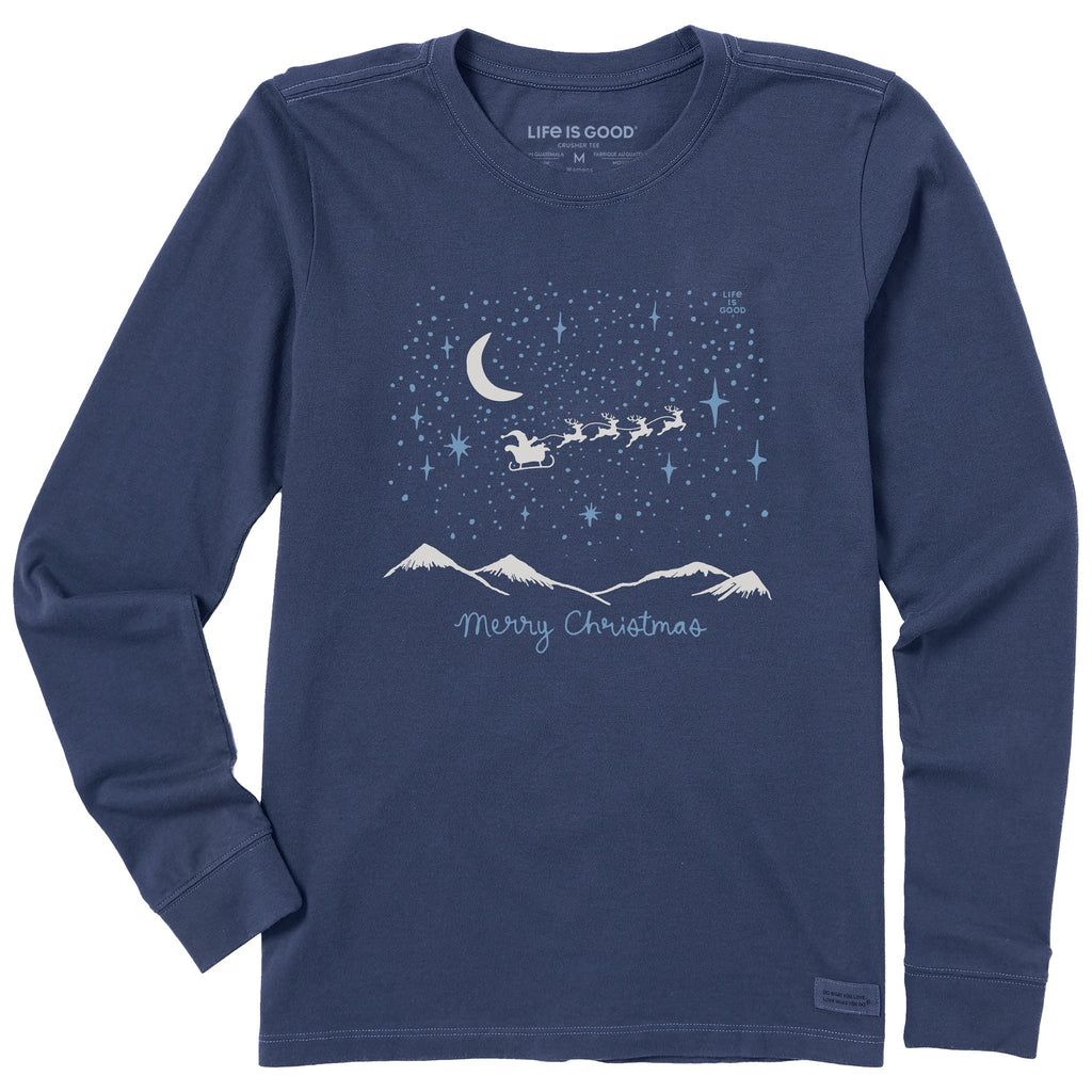 Women's Santa in the Sky Long Sleeve Crusher Tee product image 1
