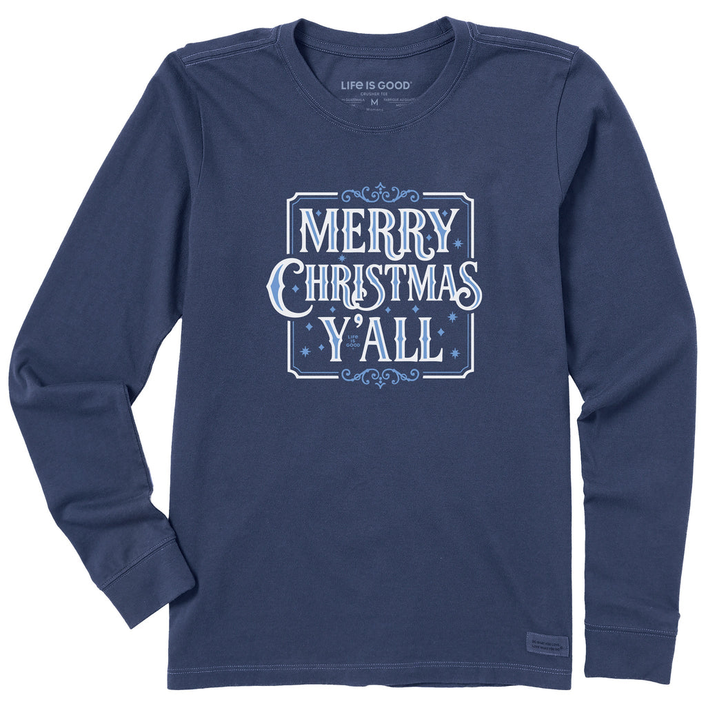 Women's Merry Christmas Yall Frame Long Sleeve Crusher Tee product image 1