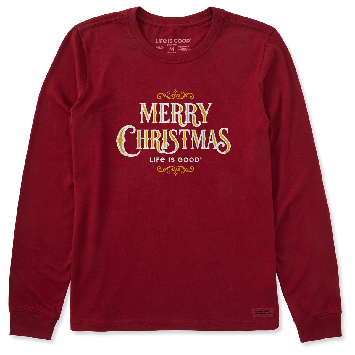 Women's Merry Christmas Decorative Long Sleeve Crusher Tee product image 1