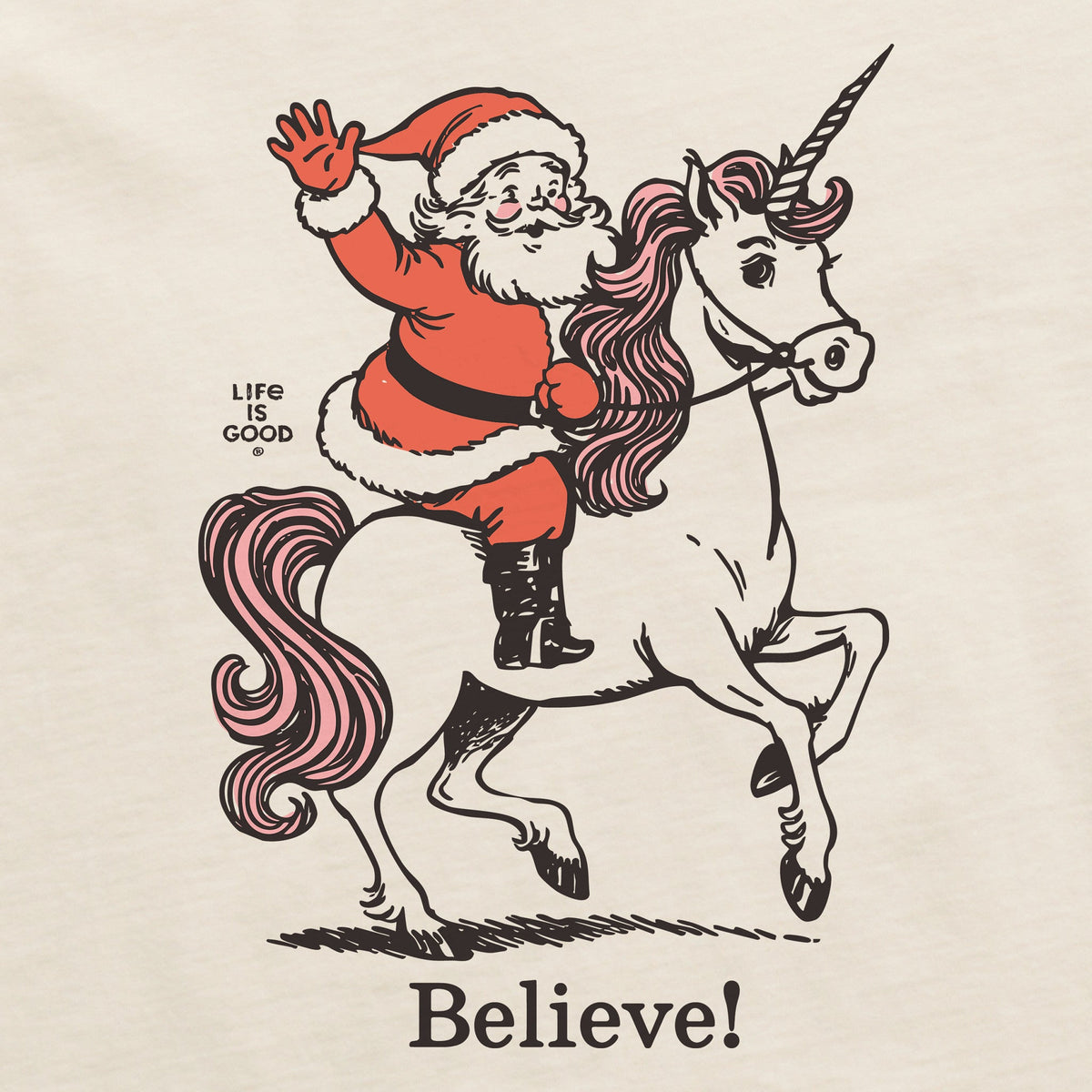Men's Believe Santa Unicorn Short Sleeve Crusher Tee product image 2