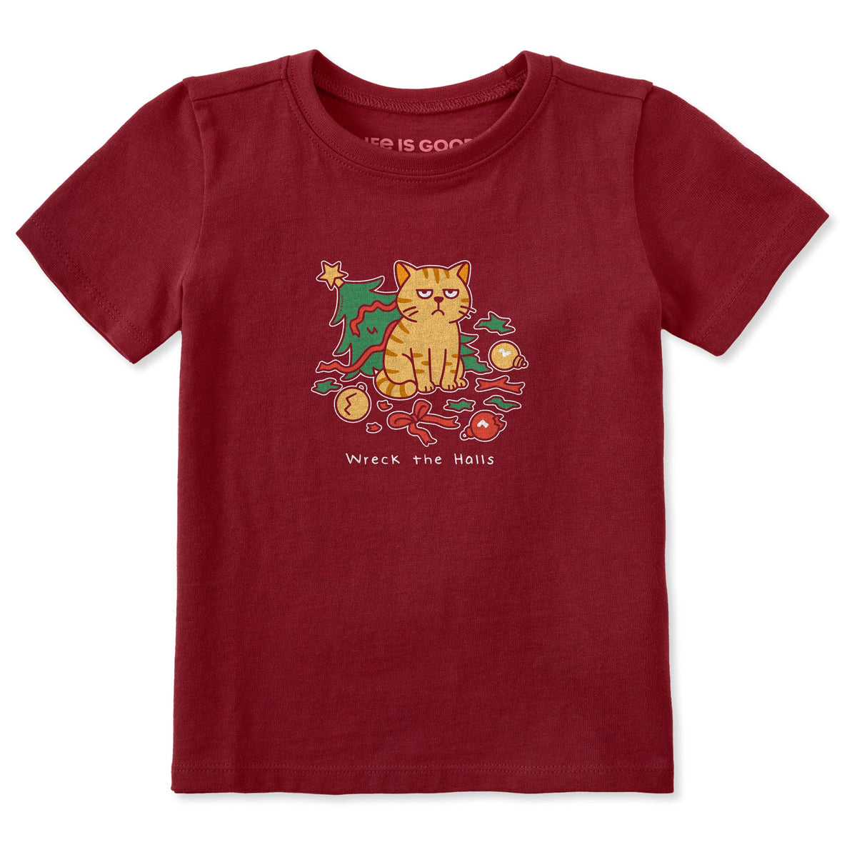 Toddler Wreck the Halls Cat Short Sleeve Crusher Tee product image 3