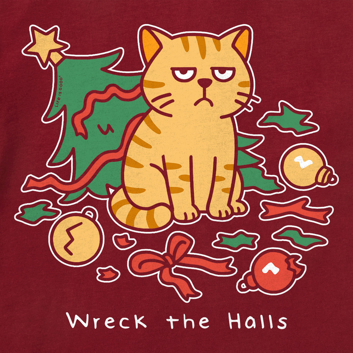 Toddler Wreck the Halls Cat Short Sleeve Crusher Tee product image 2