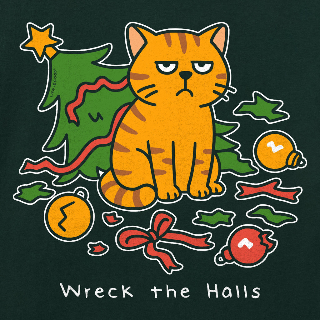 Men's Wreck the Halls Cat Long Sleeve Crusher Tee product image 2