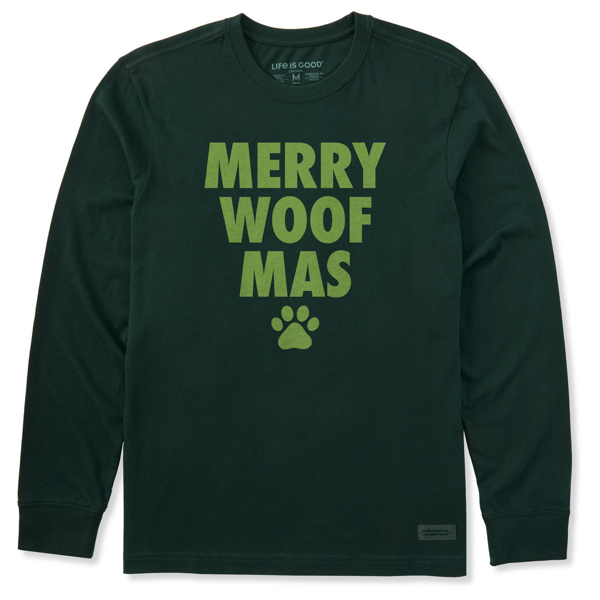 Men's Merry Woofmas Stack Long Sleeve Crusher Tee product image 1