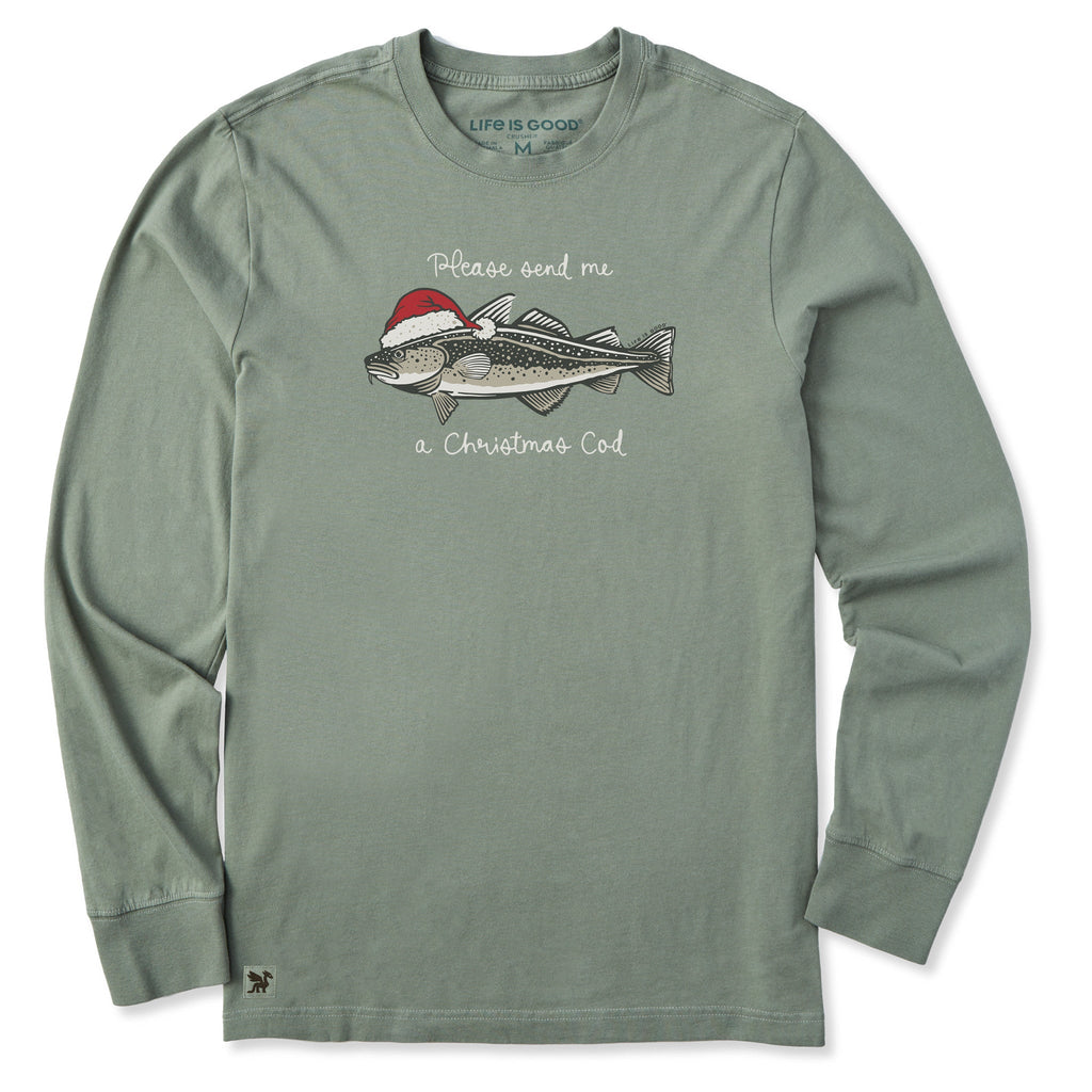 Men's Christmas Cod Long Sleeve Crusher Tee