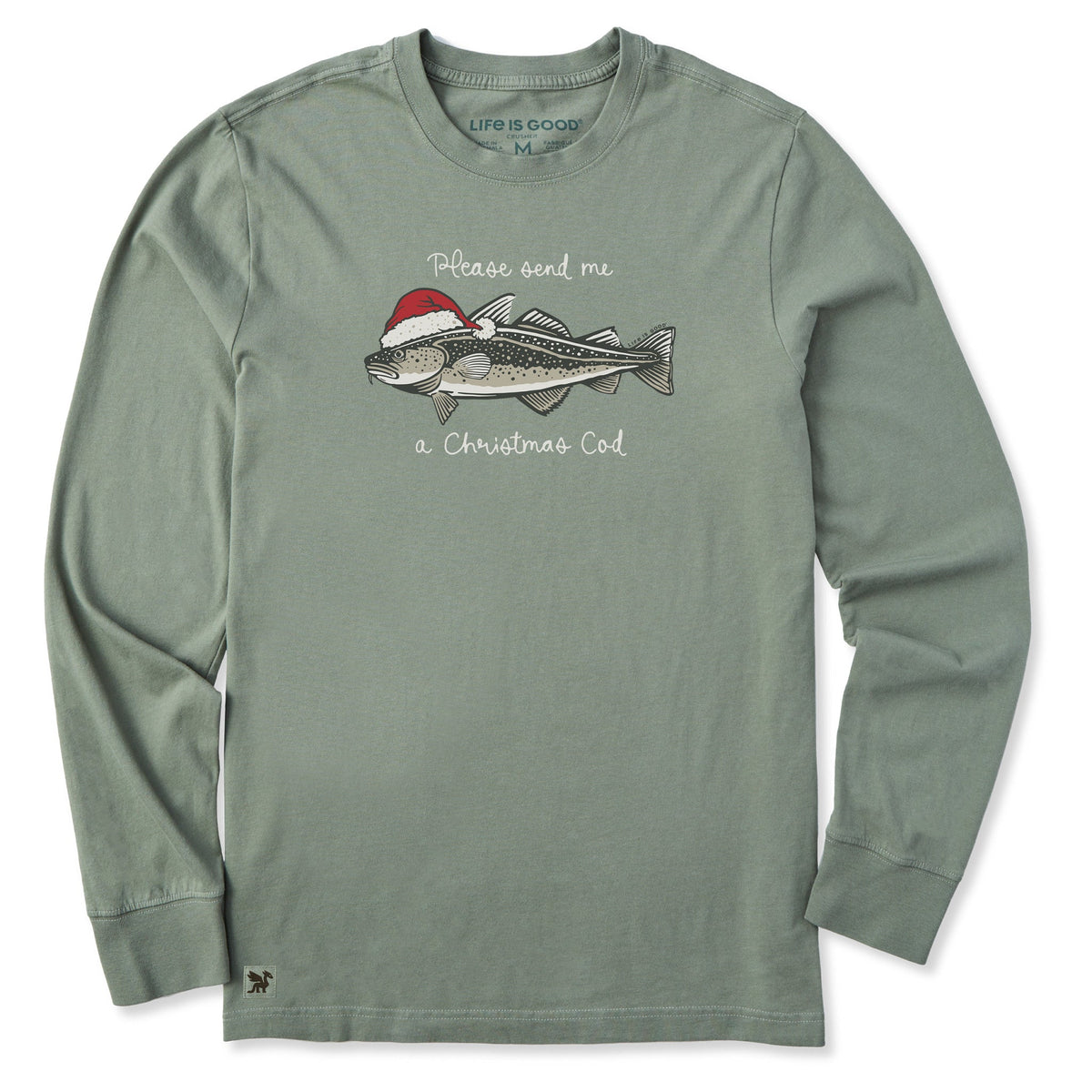 Men's Christmas Cod Long Sleeve Crusher Tee