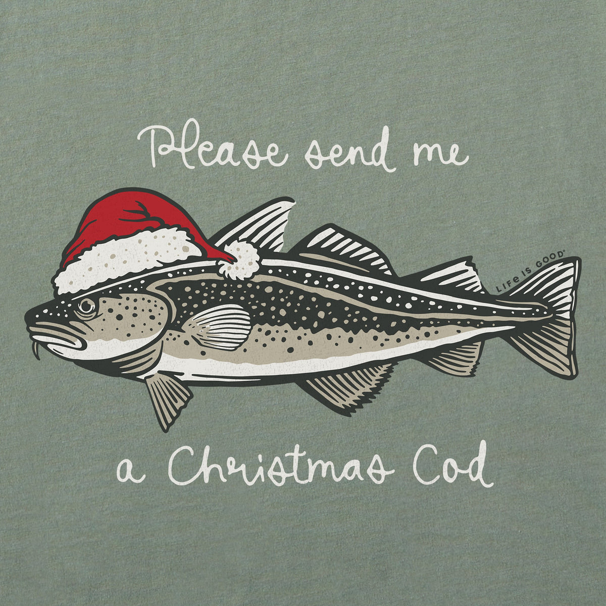 Men's Christmas Cod Long Sleeve Crusher Tee