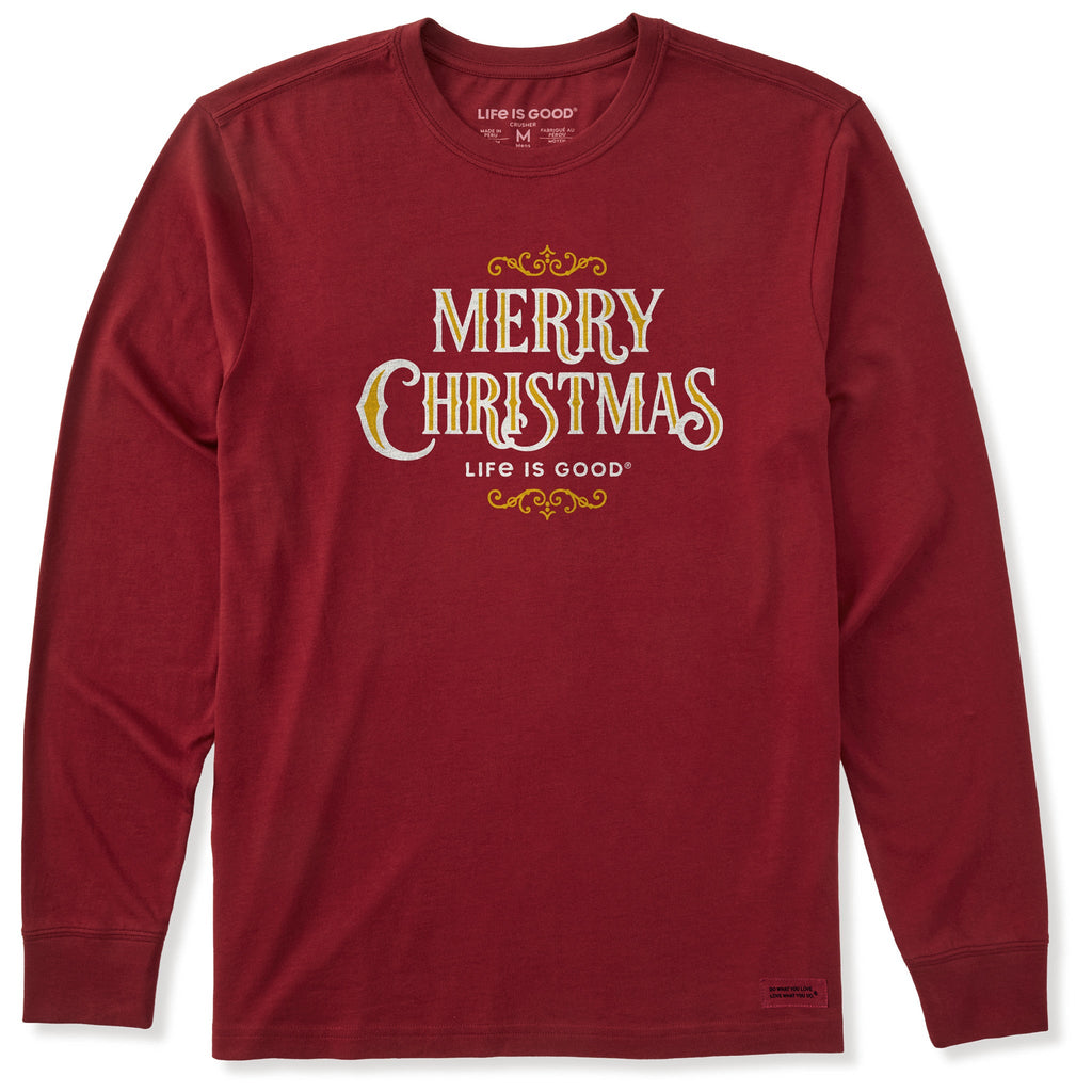 Men's Merry Christmas Decorative Long Sleeve Crusher Tee product image 1