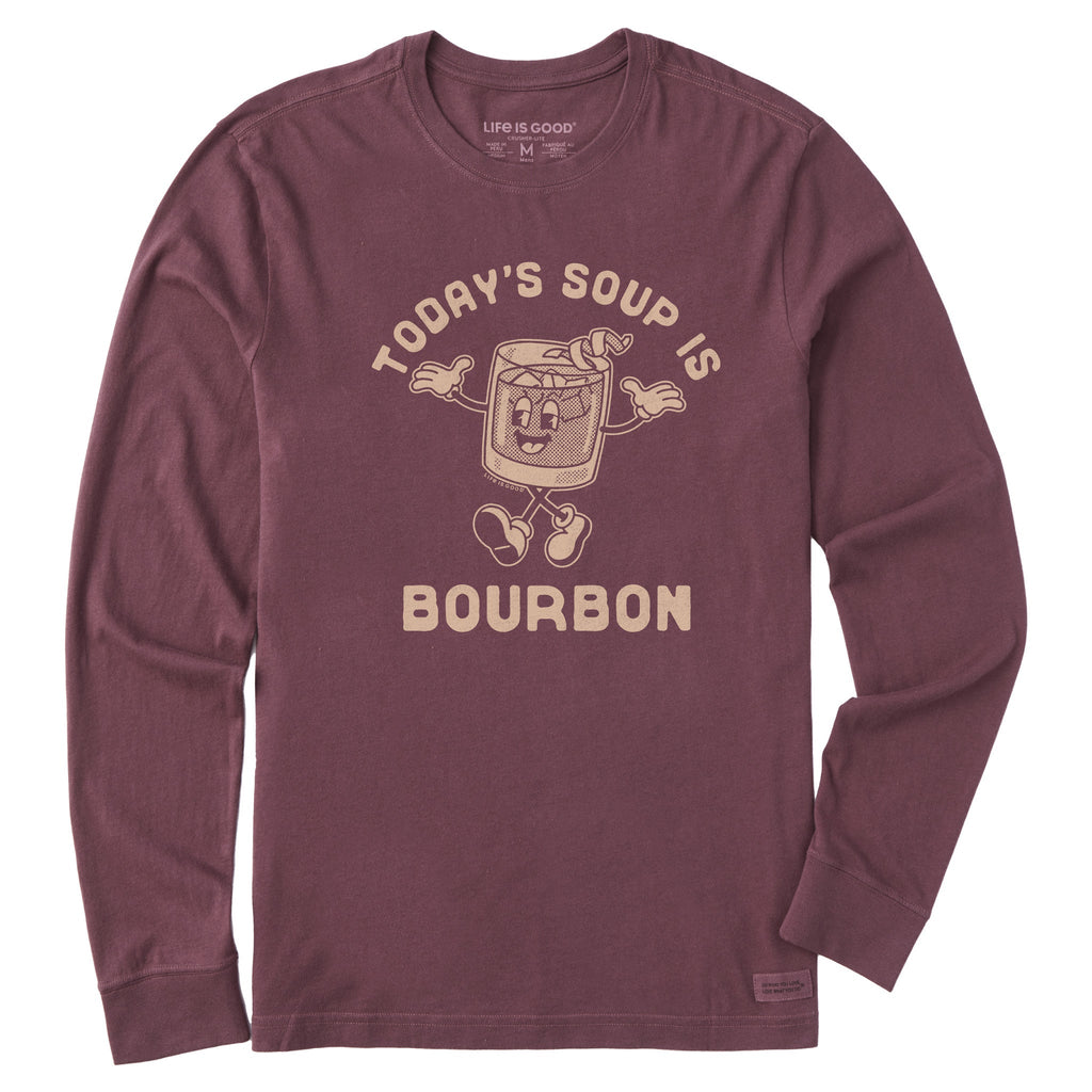 Men's Today's Soup is Bourbon Long Sleeve Crusher Tee product image 3
