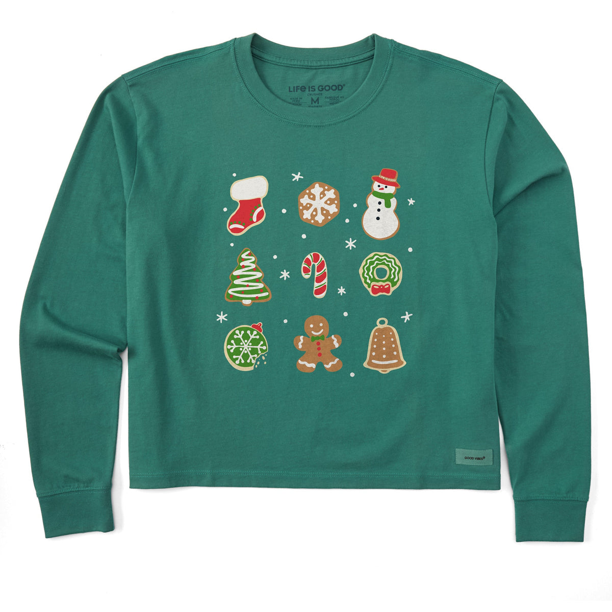 Women's Nine Christmas Cookies Long Sleeve Crusher Boxy Tee product image 1
