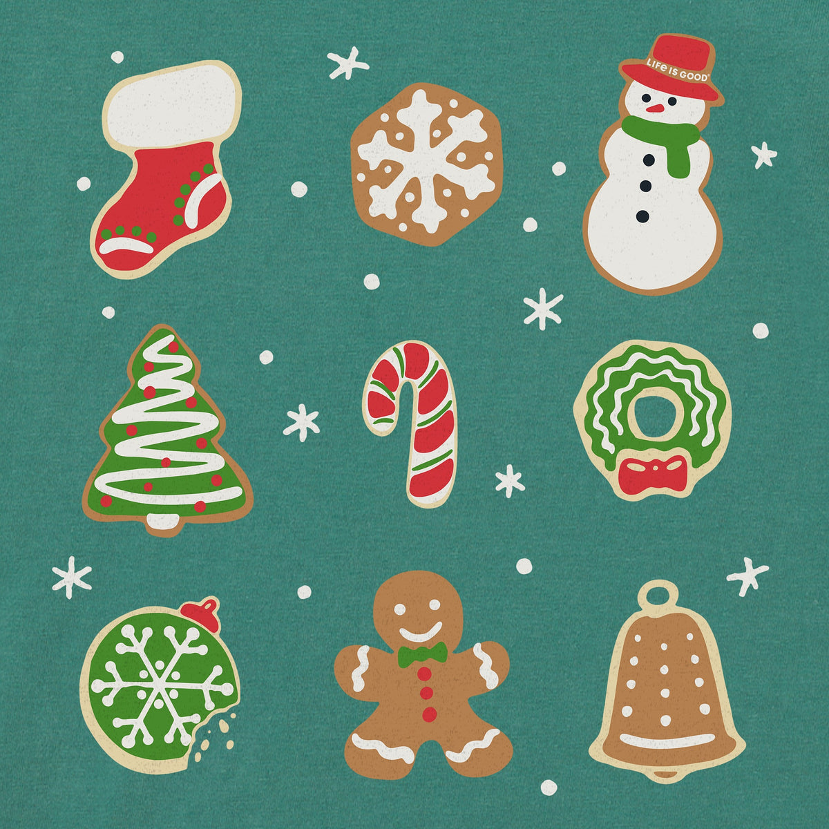Women's Nine Christmas Cookies Long Sleeve Crusher Boxy Tee product image 2