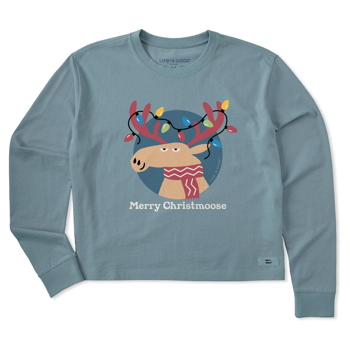 Women's Merry Christmoose Lights Long Sleeve Crusher Boxy product image 1