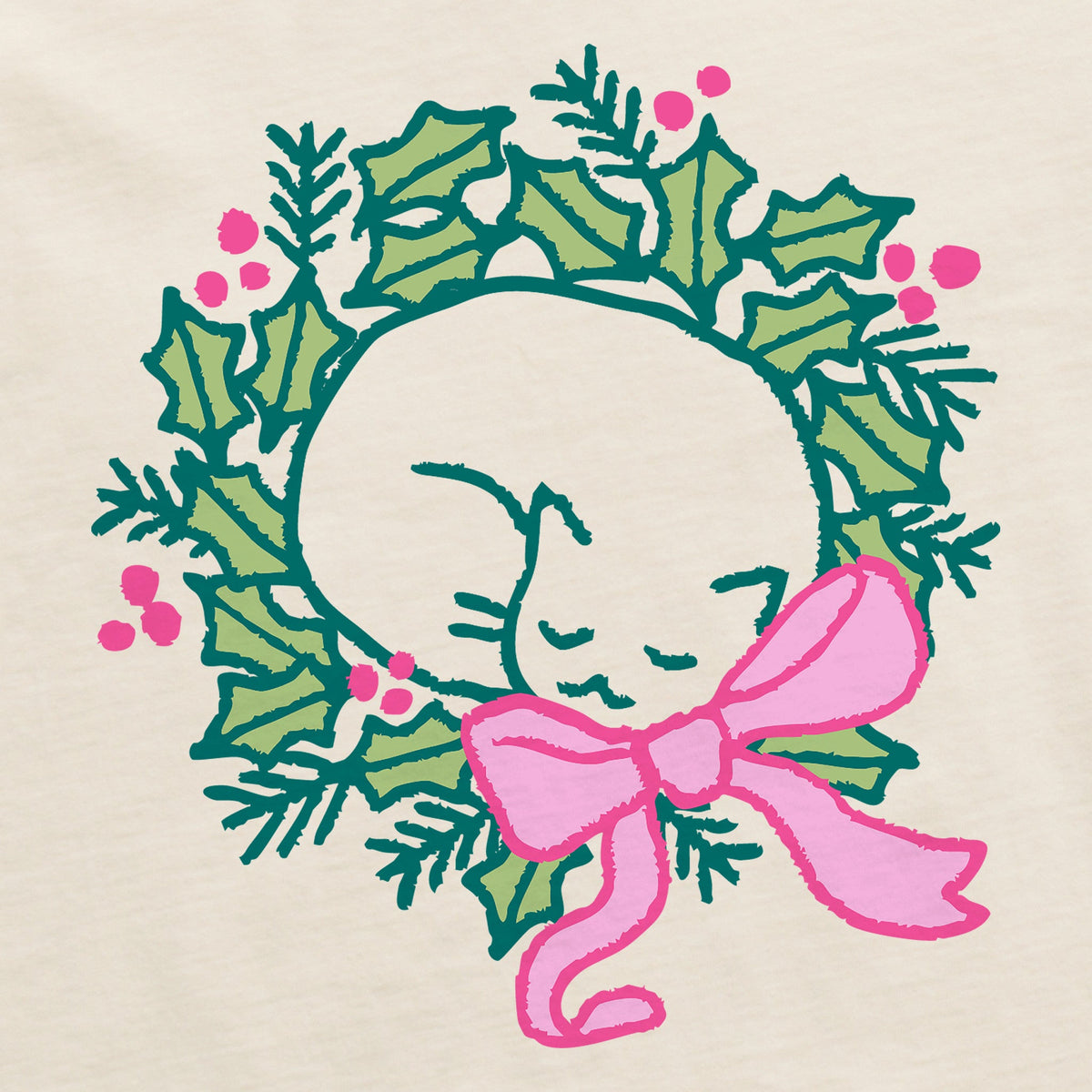 Women's Cat Nap Wreath Long Sleeve Crusher Boxy Tee product image 2