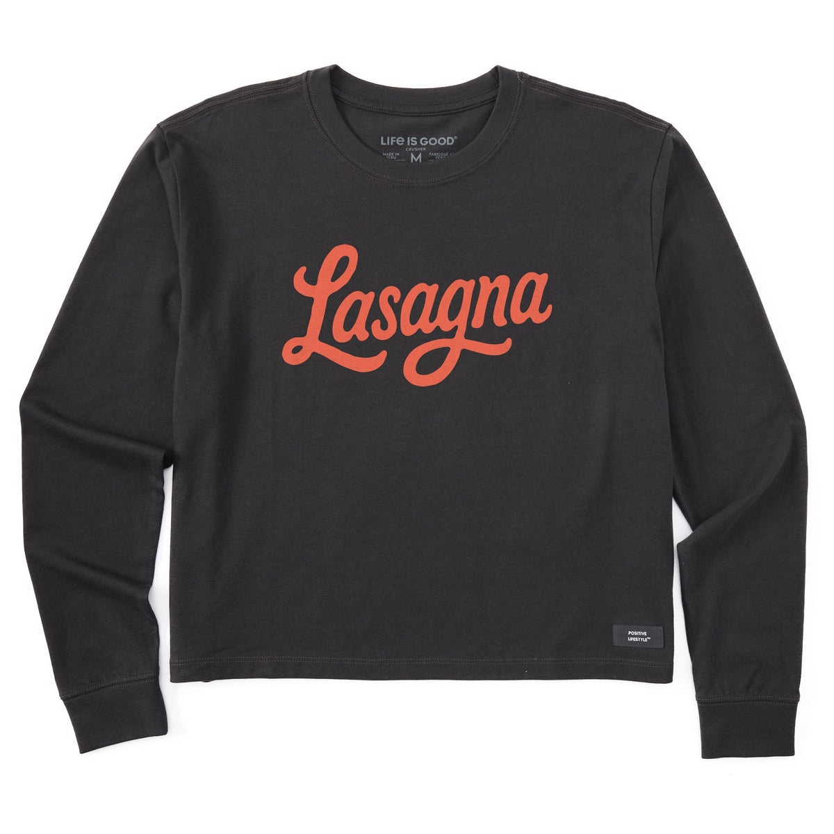 Women's Lasagna Script Long Sleeve Crusher Boxy Tee product image 1