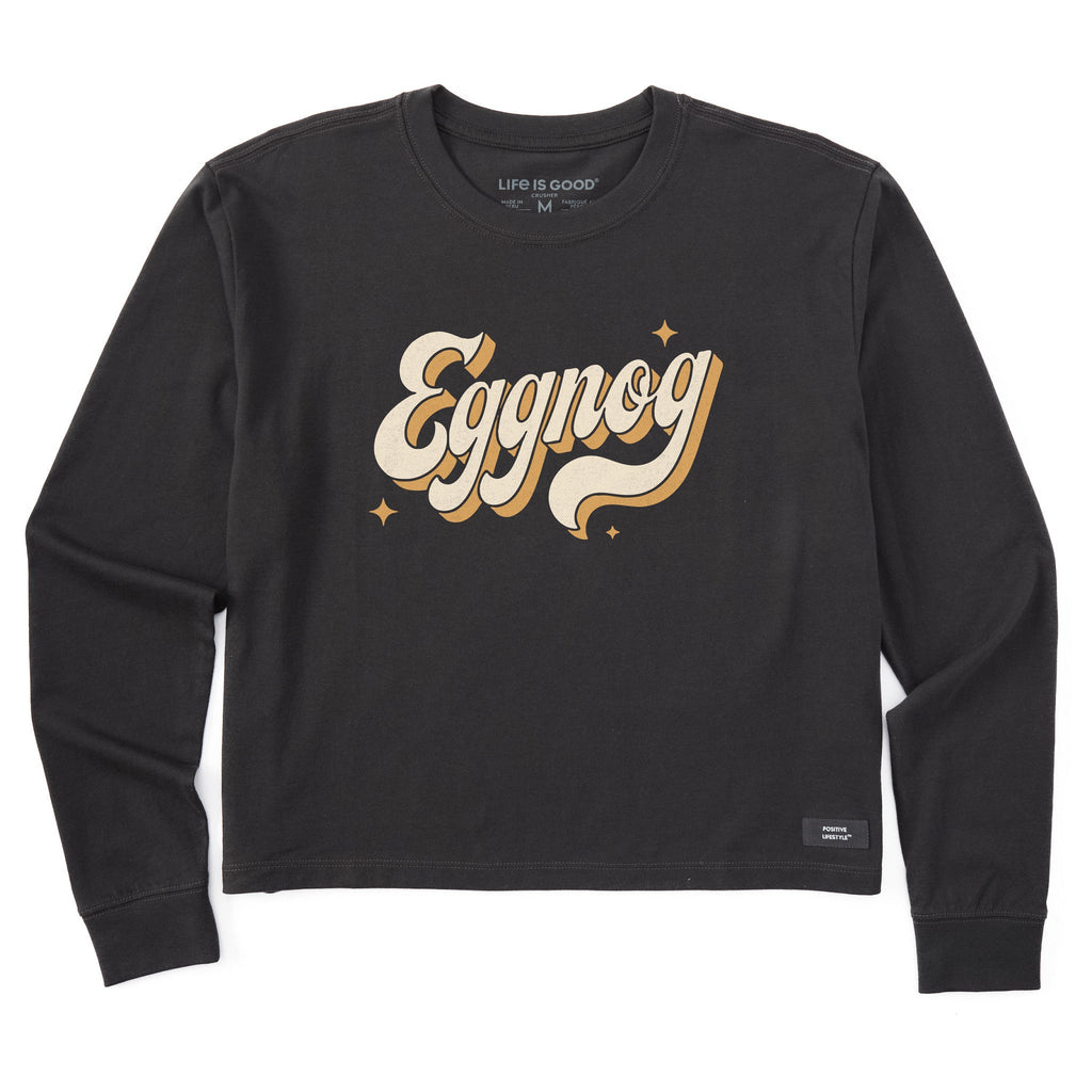 Women's Eggnog Script Long Sleeve Crusher Boxy Tee product image 1